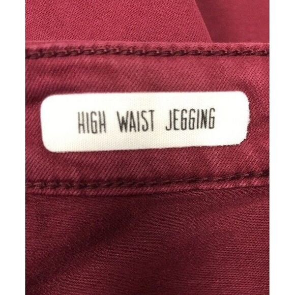 Garage Jegging Juniors 3 High Waist Burgundy Stretch - Picture 9 of 10
